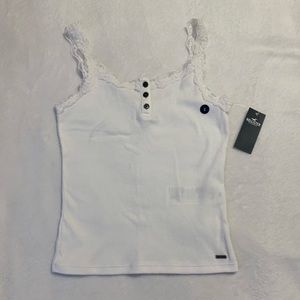 NWT hollister white cami lace tank top